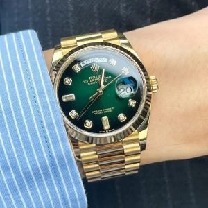 Day Date Gold Green Luxury Watch
