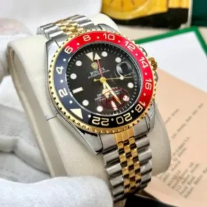 Role_x SUBMARINE TWO TONE Hand carving Red and blackGOLD 003