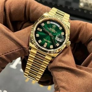 Day Date Gold Green Luxury Watch